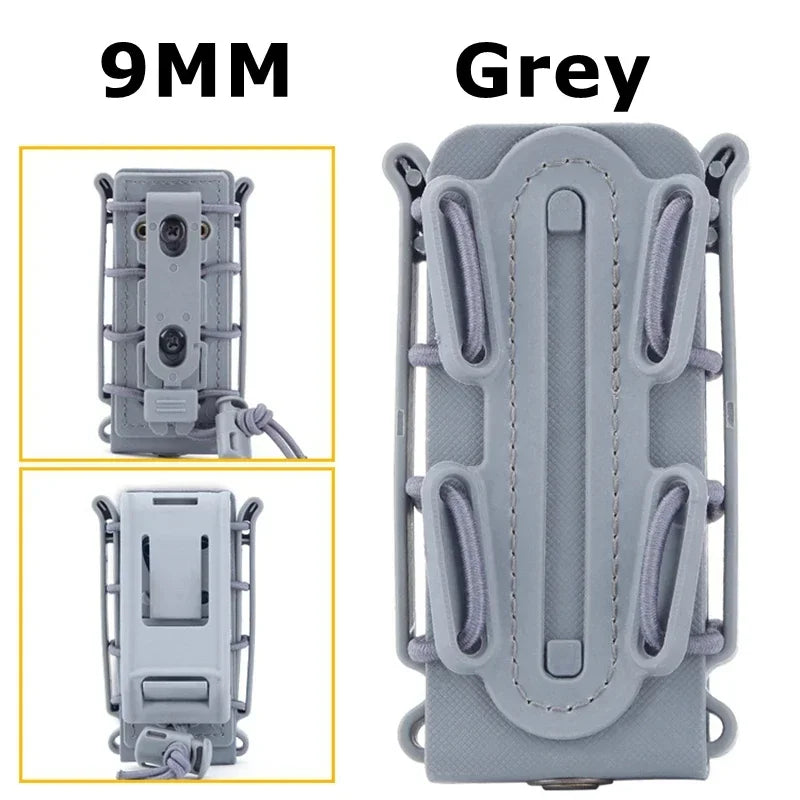 5.56mm & 7.62mm Tactical Fast Mag Pouch - MOLLE Belt Clip Soft Shell Rifle & 9mm Magazine Carrier