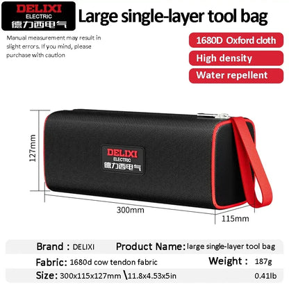 DELIXI ELECTRIC Tool Bag - Portable Oxford Cloth Organizer for Electricians, Carpenters & Home Repairs