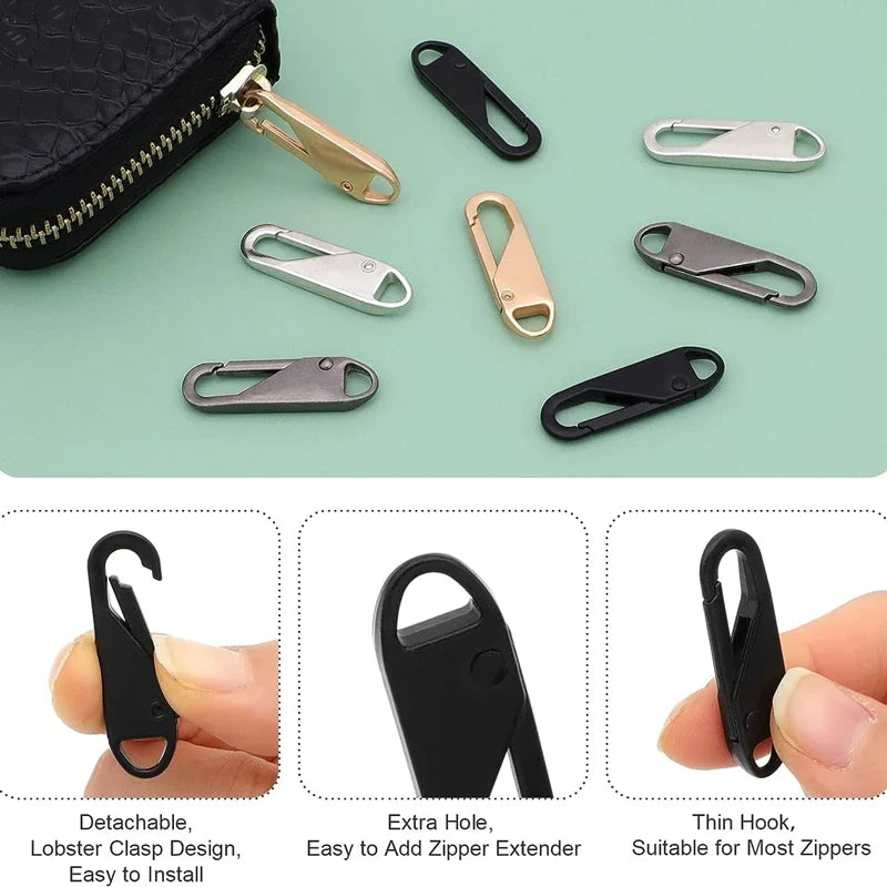 20-5PCS Zipper Pull Replacement - Instant Repair Slider Puller for Bags, Suitcases, Travel Gear & DIY Crafts