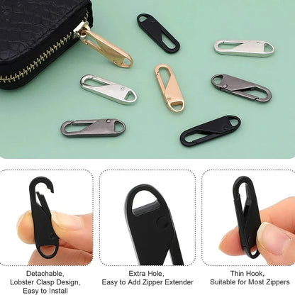 20-5PCS Zipper Pull Replacement - Instant Repair Slider Puller for Bags, Suitcases, Travel Gear & DIY Crafts