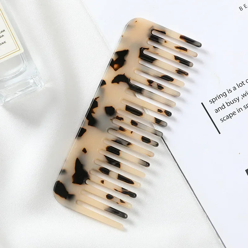 Korean Fashion Hair Comb – Wide Teeth Acetate Anti-Static Hairbrush, Colorful Massage Hair Styling Tool