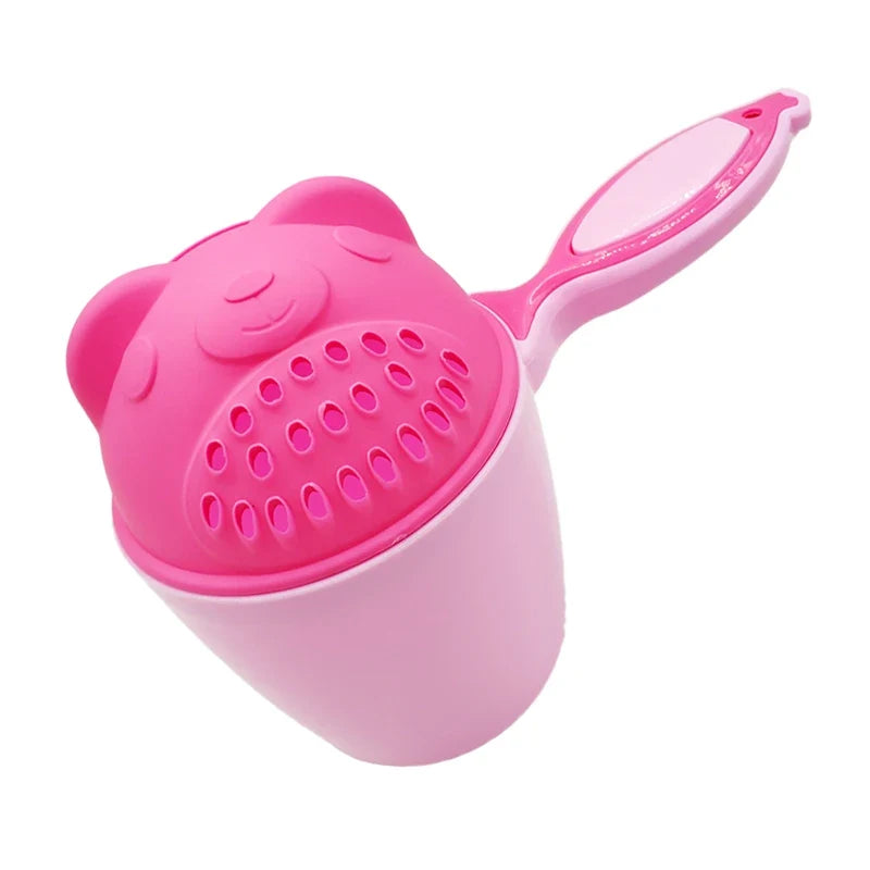 Baby Cartoon Bear Bath Cup - Cute Newborn Shower Rinse Spoon for Kids Shampoo & Bathing