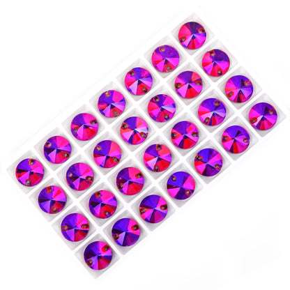 Crystal Rhinestone Flatback Beads - AB Round Shell Gems for DIY Crafts, Clothing & Wedding Decoration
