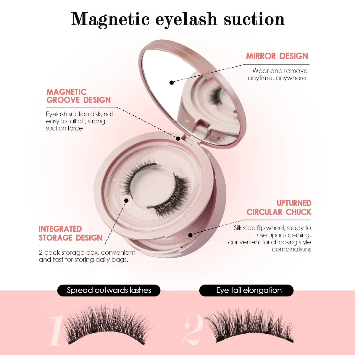 Handmade 3D Magnetic Mink Eyelashes – 1/2 Pairs Reusable False Lashes with Tweezers for Natural Long Look Makeup