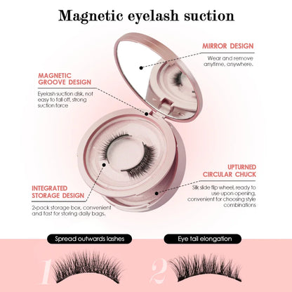 Handmade 3D Magnetic Mink Eyelashes – 1/2 Pairs Reusable False Lashes with Tweezers for Natural Long Look Makeup