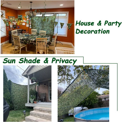 Camouflage Hunting Net - Outdoor Shade Mesh for Car Tent Awning, Sun Protection & Forest Concealment