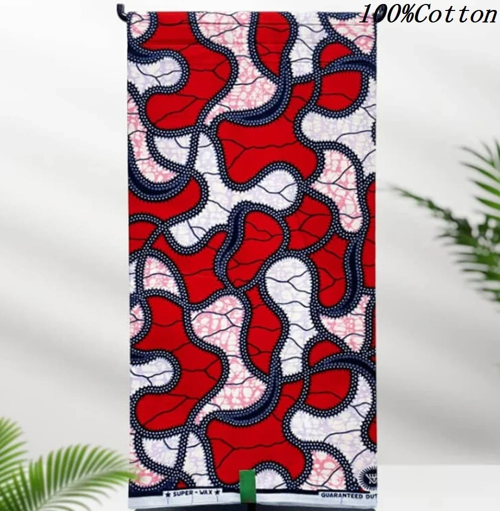 African Ankara Wax Print Fabric - 100% Cotton Batik Material for Sewing & Wholesale 6 Yards