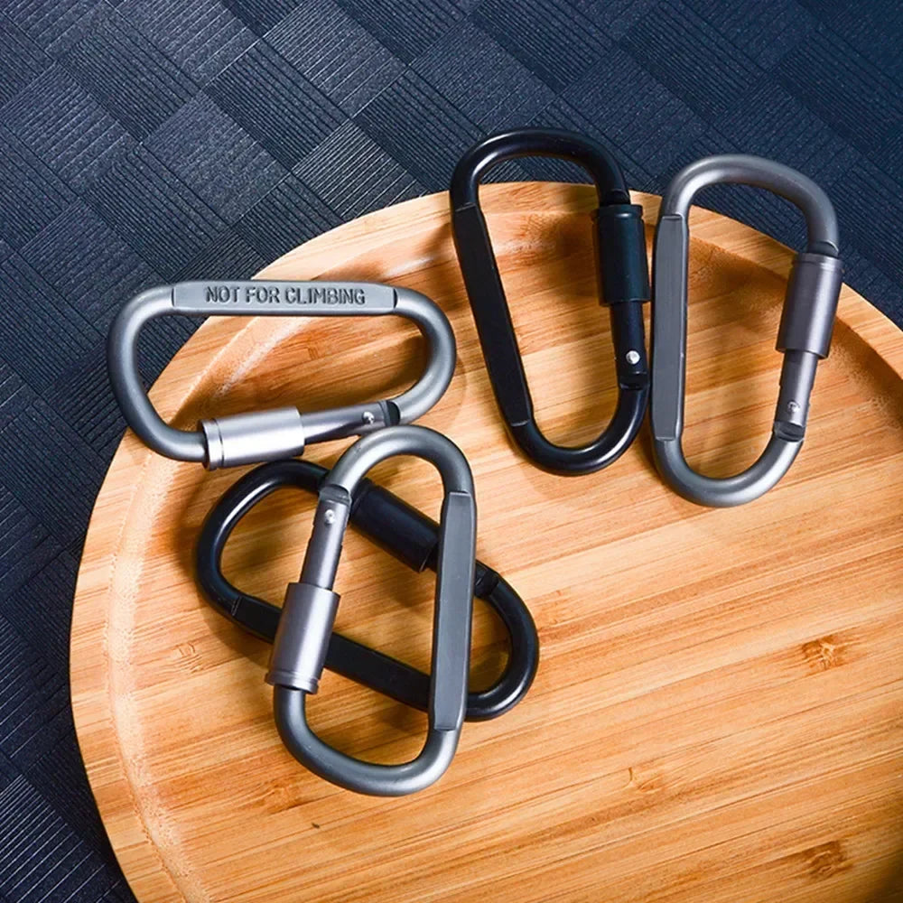 2-6PCS Aluminum Carabiner Set - Tactical EDC Keychain Clips for Camping, Hiking, Survival & Outdoor Gear