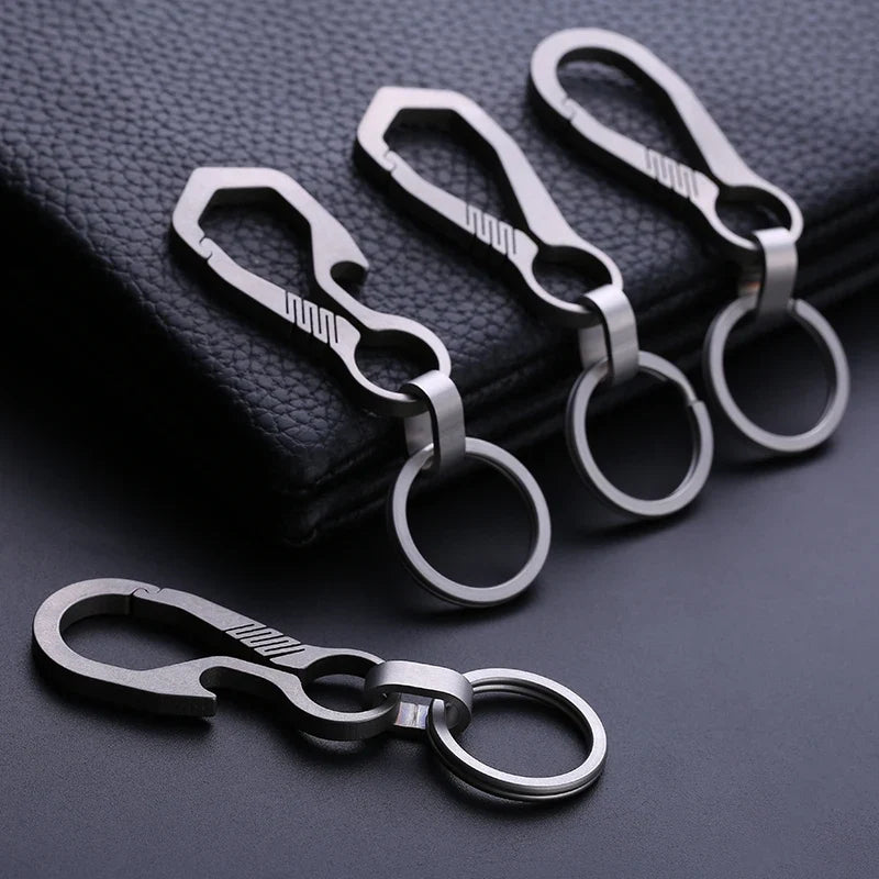 Titanium Key Chain - Lightweight Men’s EDC Quickdraw Carabiner Buckle Key Ring Outdoor Tool