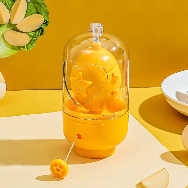 Newest Handheld Egg Scrambler - Food-Grade Silicone Manual Egg Mixer and Spinner for In-Shell Hard Boiled Eggs
