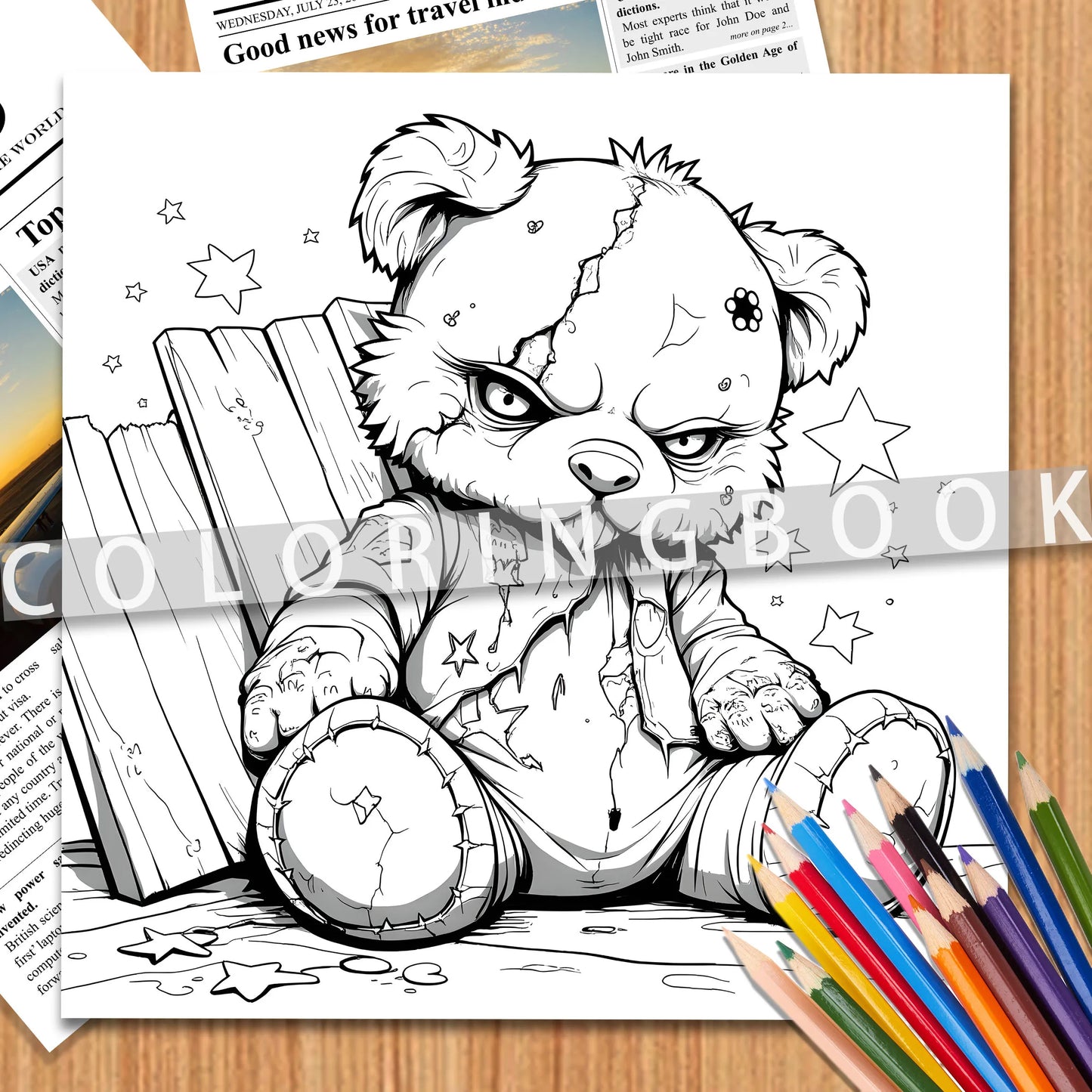 Cute & Quirky Bear Coloring Book for Adults - 24-Page Intricate Designs Adult Coloring Picture Book