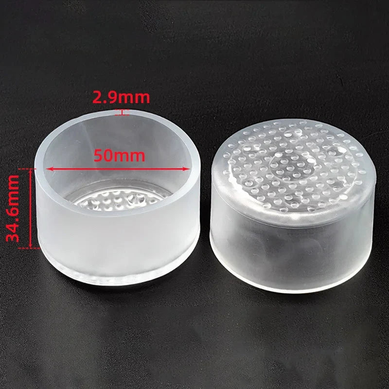 Transparent Silicone Furniture Leg Protectors - Round Chair & Table Foot Covers for Scratch Prevention