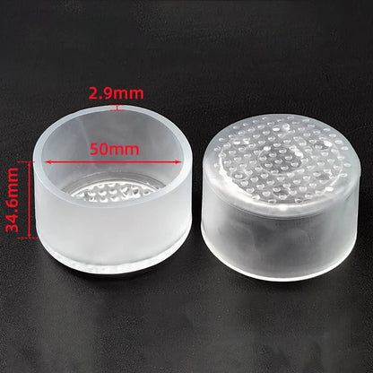 Transparent Silicone Furniture Leg Protectors - Round Chair & Table Foot Covers for Scratch Prevention