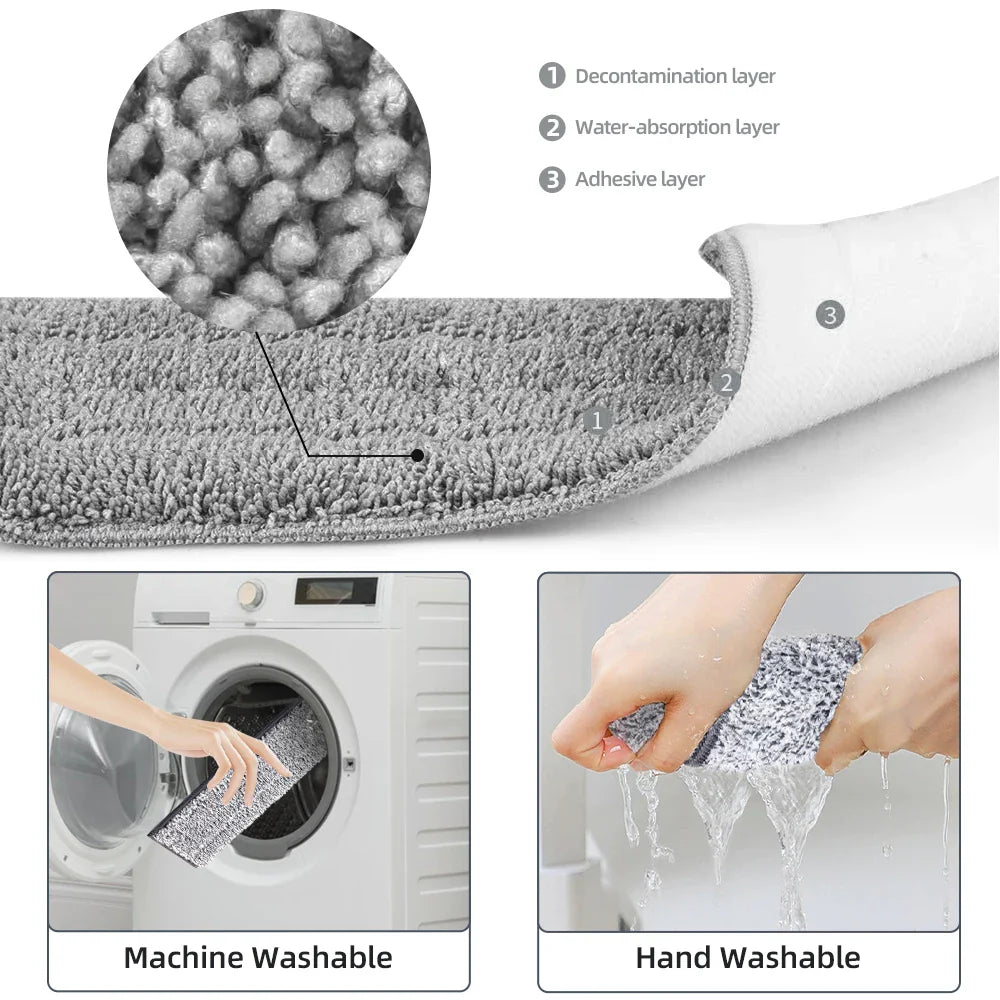 Hands-Free Flat Floor Mop & Bucket Set – Professional Home Cleaning System with Washable Microfiber Pads for Hardwood