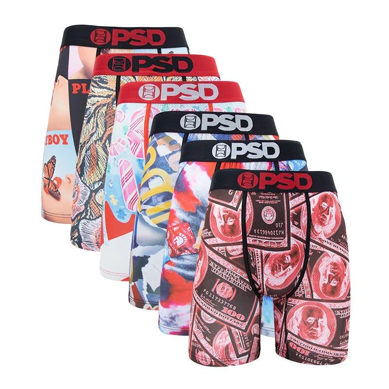 6Pcs Fashion Print Men’s Underwear – Boxer Briefs, Sexy Panty Lingerie, S-XXL Size Range, Comfortable Boxershorts
