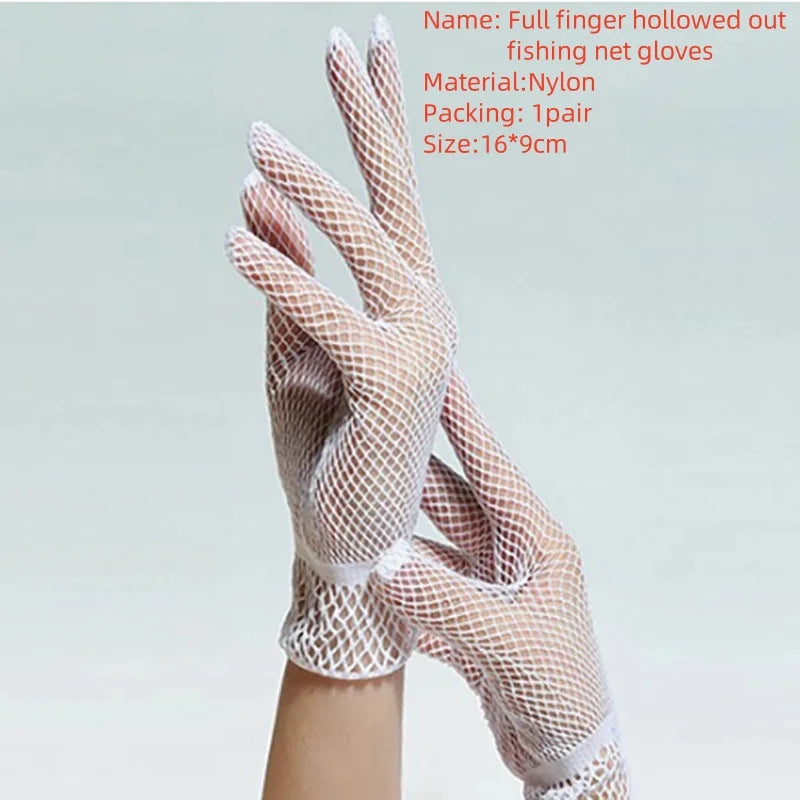 Transparent Mesh Tulle Gloves - Sheer Short Party, Wedding & Lolita Gloves