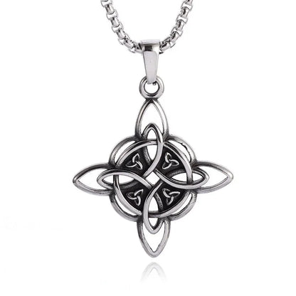 Witch Knot Cuff Bracelet - Stainless Steel Pagan Magic Knot Good Luck Amulet Celtic Knot Jewelry