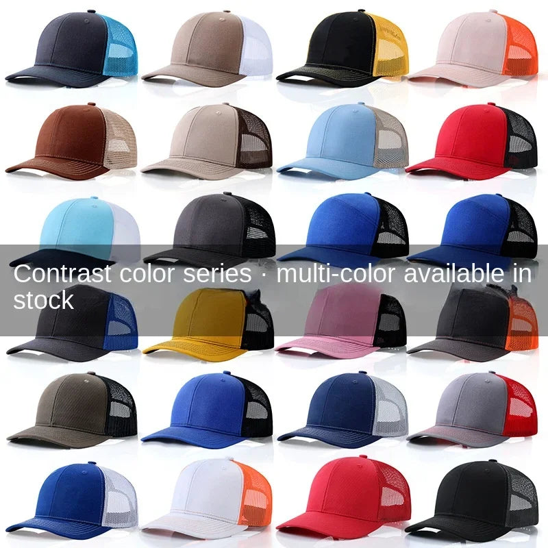Custom Logo Snapback Hat - Embroidered Mesh Sports Cap for Men & Women, Adjustable Baseball Cap