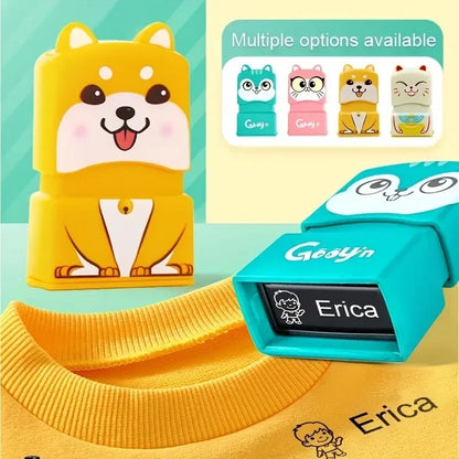 Custom Name Stamp for Kids - Waterproof Washable Personal Label Stamp for Clothes, Socks, School Items & Daily Essentials