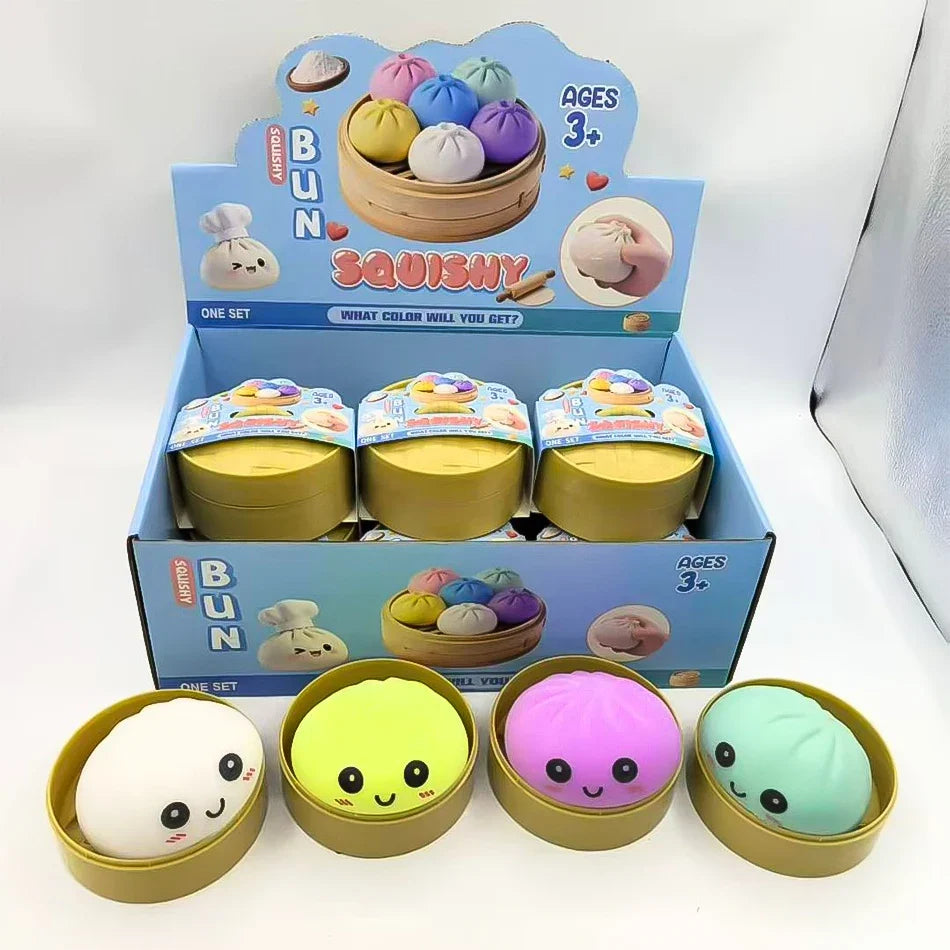 Colorful Dumpling Squishy Toy - Blind Box Stress Relief Squeeze Toy for Anxiety Relaxation and Fun