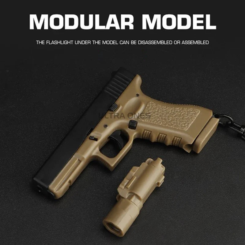 Mini Tactical Pistol Keychain - G17 Model Gun Shape Detachable Key Ring Backpack Vest Decorative Accessory