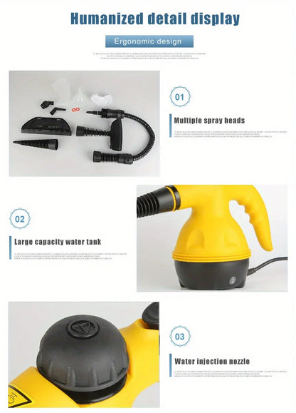 Handheld High-Temperature Steam Cleaner - Kitchen Range Hood, Bathroom & Car Cleaning Tool
