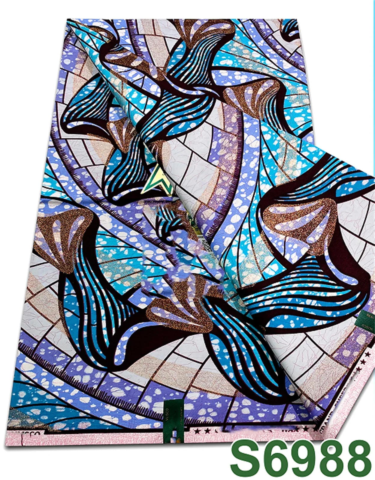 Original African Wax Print Fabric - 6 Yards 100% Cotton Nigerian Ankara Sewing Material