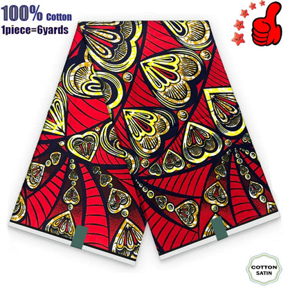 African Real Wax Fabric - High Quality 100% Cotton Ankara Pagne for Women’s Dresses