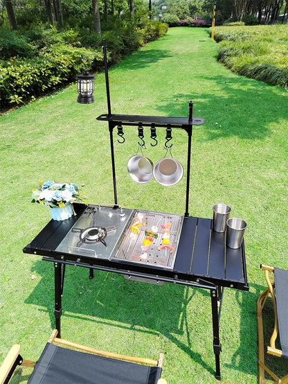 Lohascamping Folding IGT Table – Lightweight Adjustable Backpack Table for BBQ, Burner & Multifunctional Use