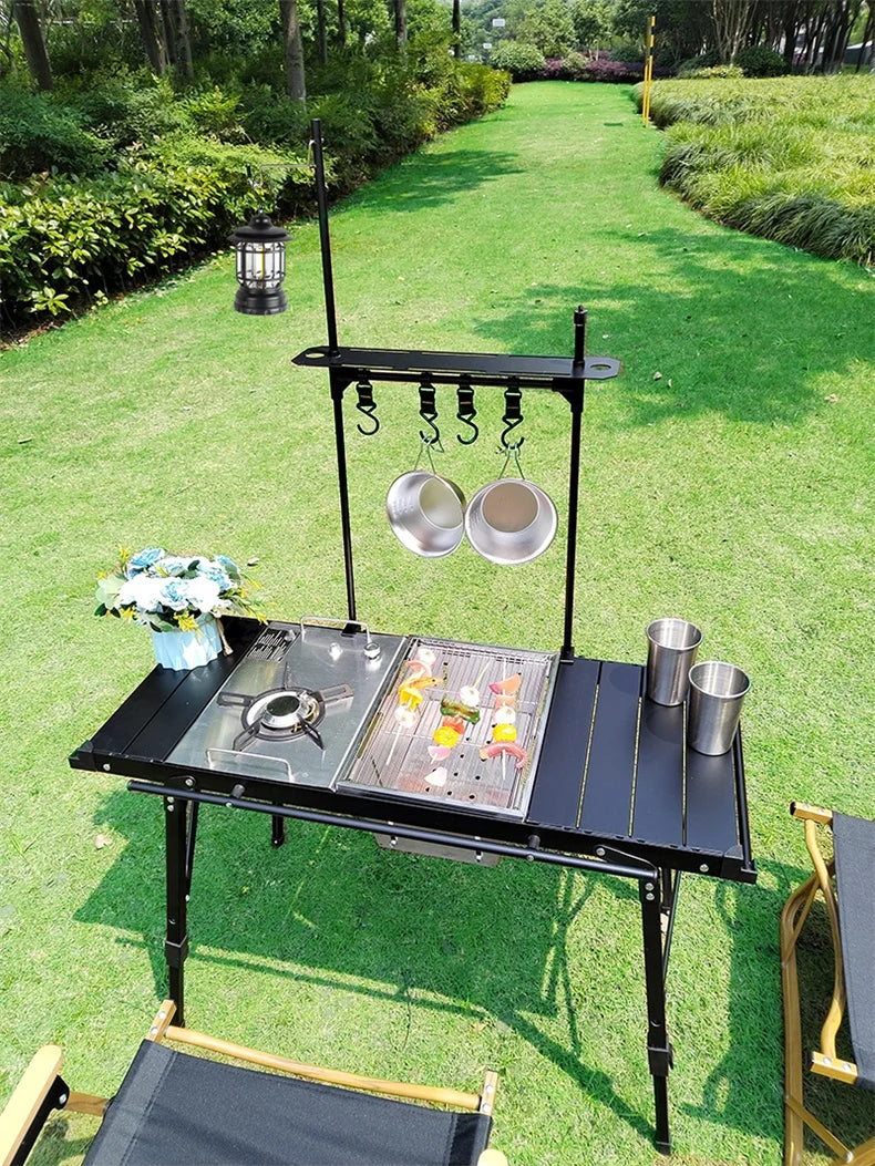 Lohascamping Folding IGT Table – Lightweight Portable Roll Table with Adjustable Legs for BBQ, Desktop Burner & Backpacking