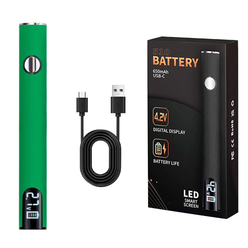 510 Thread 650mAh Smart Battery Pen – USB Rechargeable Mini Power Tool for Cartridge & Soldering Repair Welding Kit