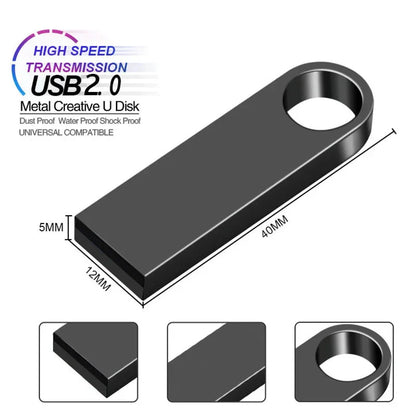 USB Flash Drive – Metal Pen Drive 4GB to 128GB Memory Stick, High-Speed USB Stick