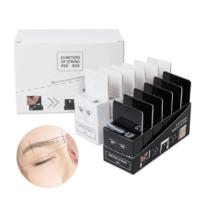 6PCS Microblading Pre-Ink Mapping String – Semi-Permanent Eyebrow Positioning & PMU Measurement Tool