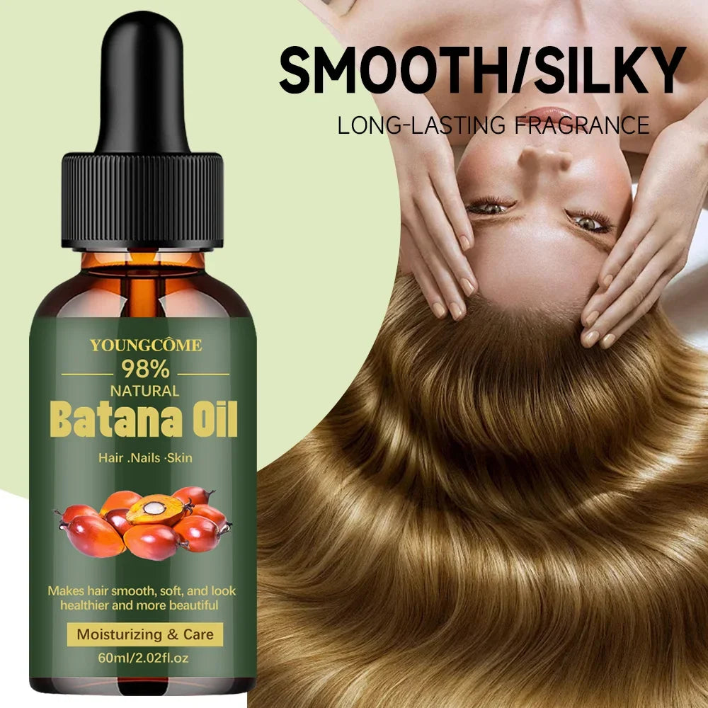 Pure Batana Hair Oil - Natural Hair Growth Treatment for Shine Strengthening Split End Repair and Scalp Care