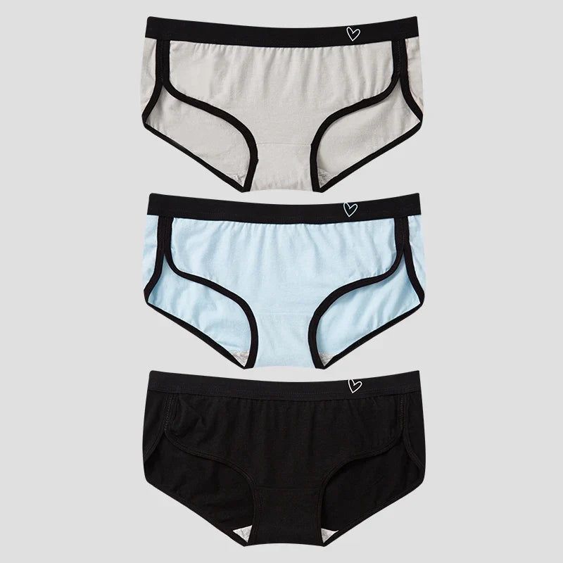 BANNIROU 3Pcs Women’s Cotton Briefs - Soft Breathable Low-Rise Sports Fitness Panties & Everyday Lingerie Underwear