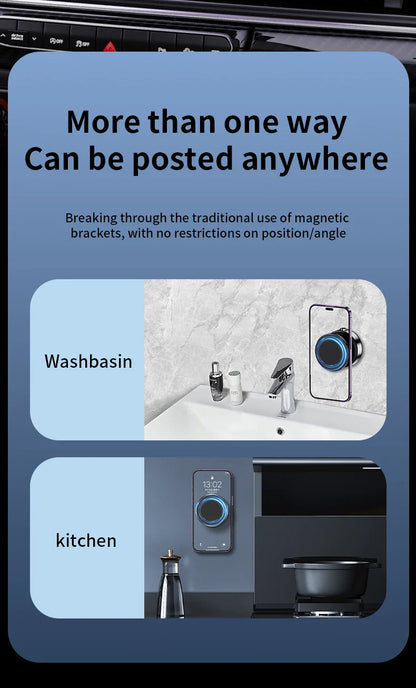 360° Magnetic Car Phone Holder – Aluminum Alloy Vacuum Adsorption Mount for iPhone & Smartphones