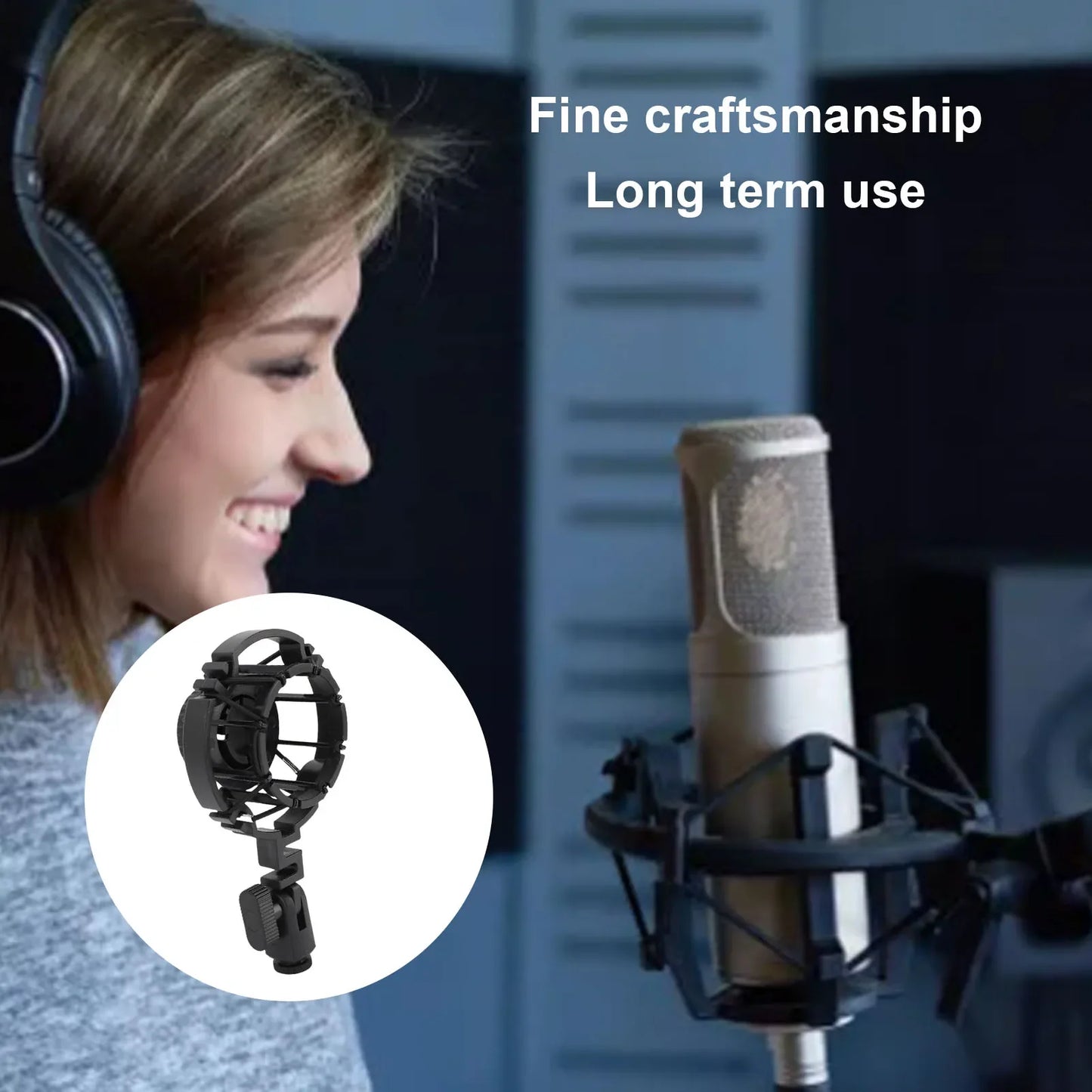 Microphone Shock Mount Holder - Plastic Boom Arm Bracket Stand for AKG C2000, C3000, C4000, C214, C314 & C414 Mics