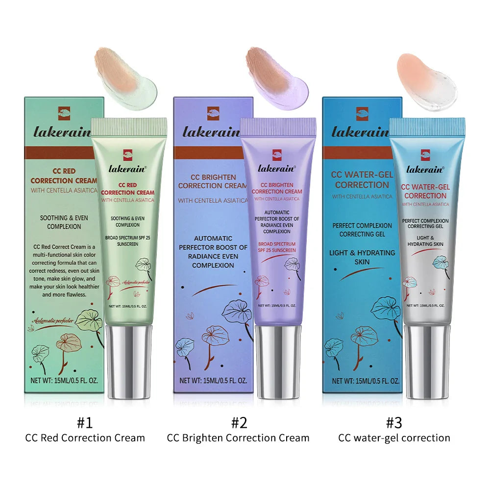 3pcs CC Cream Color-Changing Liquid Foundation – Centella Korean High Coverage Face Makeup Base Cream