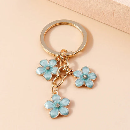 Sakura Flower Enamel Keychain - Colorful Cute Key Ring Handbag Accessory Gift for Women & Girls