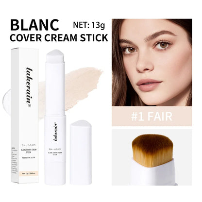 Color Changing Foundation Stick - Waterproof Dual-Ended High Coverage Makeup with Brush