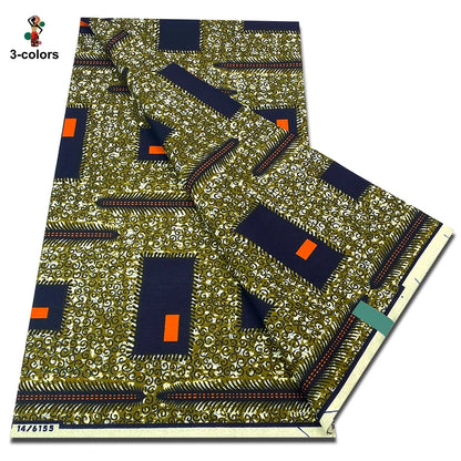 African Real Wax Print Fabric - 100% Cotton Soft Ankara Pagne Material for Dresses