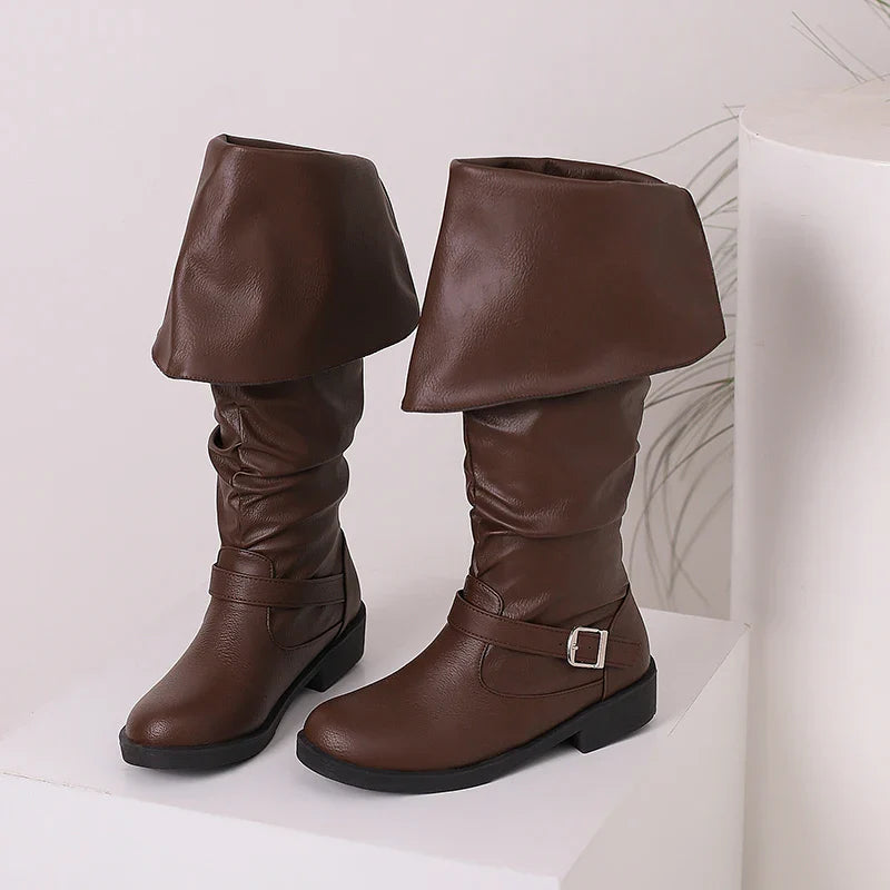 Medieval Leather Boots – Jack Sparrow Renaissance Half-Haddock Shoes, LARP Pirate Warrior Vintage Jackboots for Adults