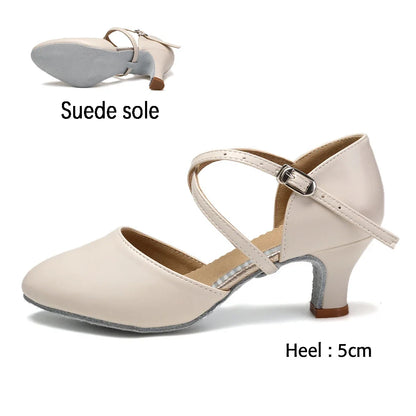 DKZSYIM Women’s Dance Shoes - Latin Tango Jazz Party Dancing Shoes with Lace-Up Closure, Suede Sole, Closed Toe & Microfiber Leather, 7 Colors