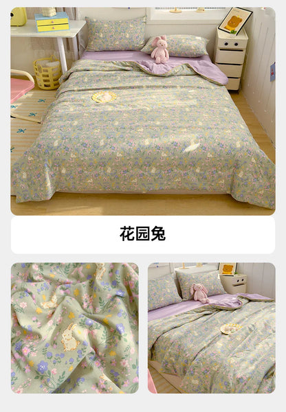 Washed Double Gauze Quilt – Lightweight Summer Comforter with Soya Fibre Filling, Soft & Breathable for Queen Size