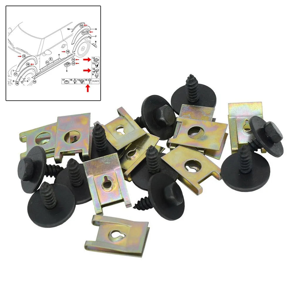 BMW Undertray Screw Clips - 20PCS Hex Head Tapping Bolt Fasteners for Splash Guard Repair