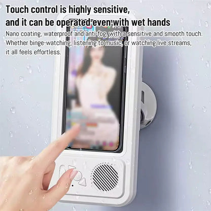 Z07 Waterproof Bluetooth Speaker Phone Holder – Wall Mounted Shower Bathroom Touchscreen Stand for Hands-Free Video & Music Streaming