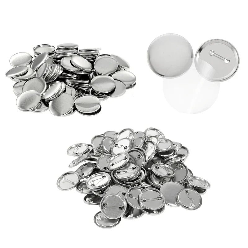 100 Set Blank Badge Button Maker Supplies Kit – DIY Pin Button Parts for 25mm–58mm Pin Badge Press Machine Accessories