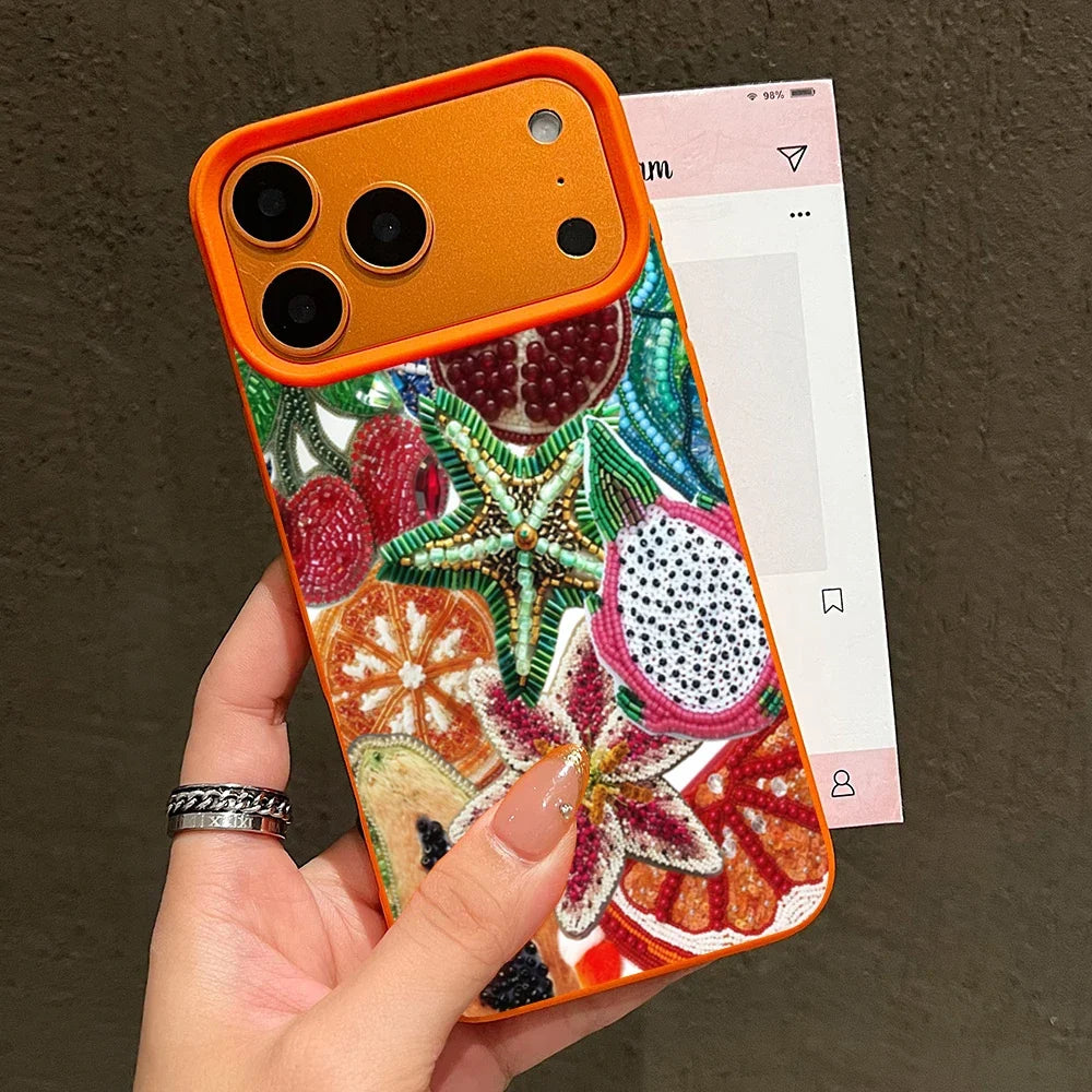 Retro Fruit Pattern iPhone Case - Shockproof Soft Silicone Protective Cover
