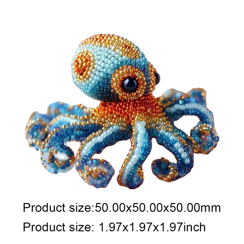 Creative Beaded Embroidery Kit - Cute Ocean Animal DIY Beadwork Set for Beginners, Relaxing Craft & Decorative Projects