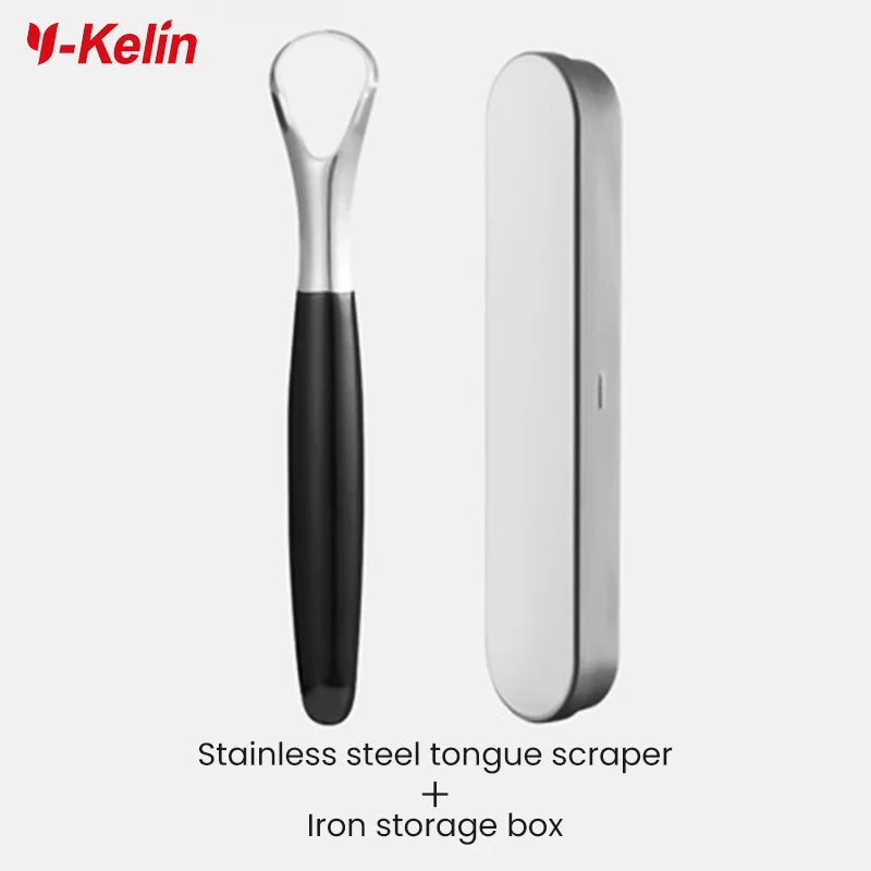 Y-Kelin Stainless Steel Tongue Scraper – Oral Cleaner Brush for Fresh Breath and Hygiene Care